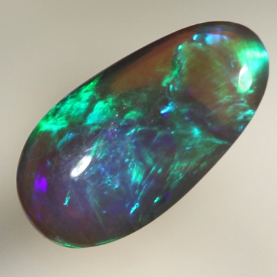 SOLID BLACK CRYSTAL OPAL Bright strong rolling flashes 